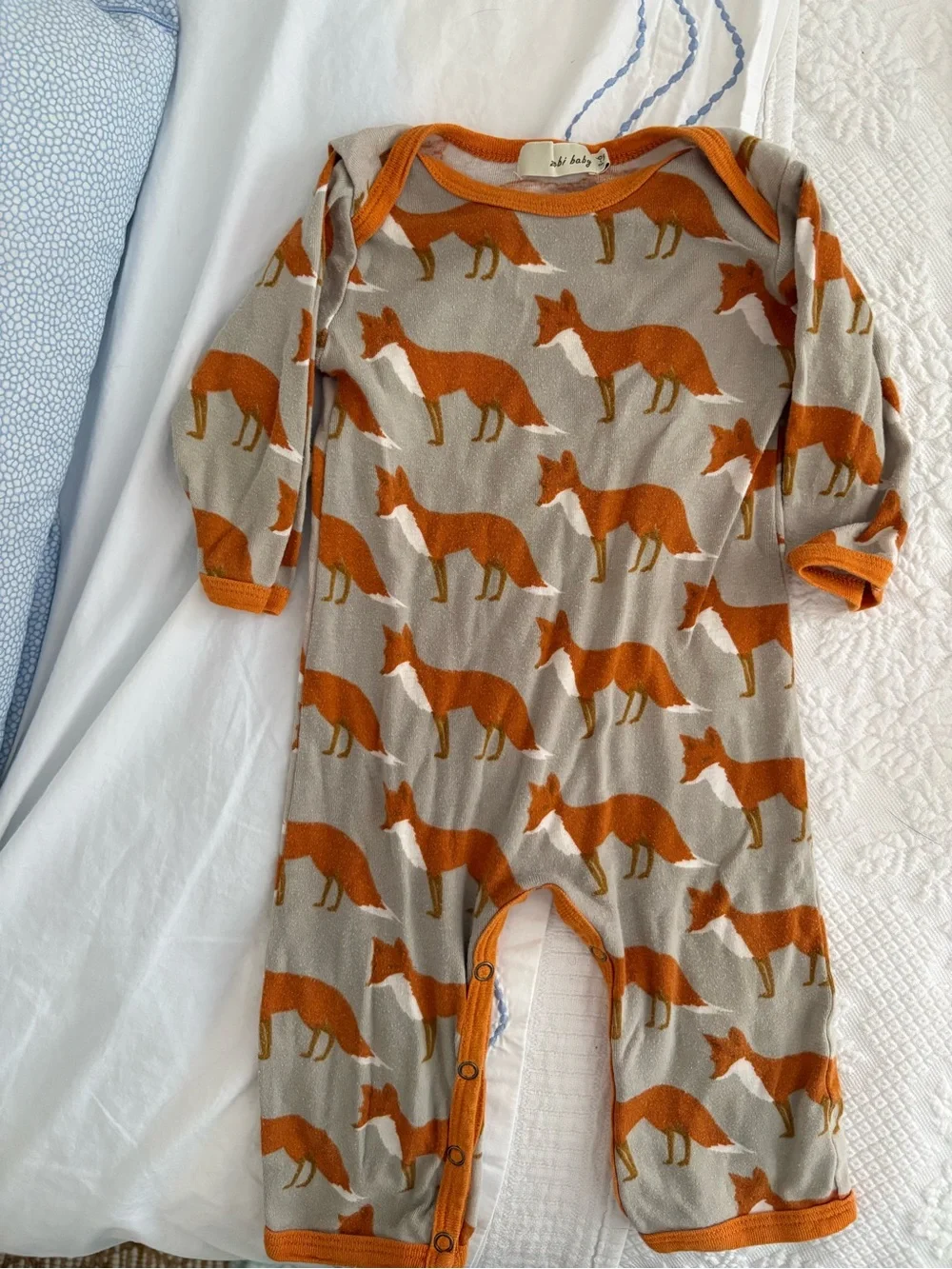 Kids Cotton Pajamas - Pink Floral & Orange Fox Prints